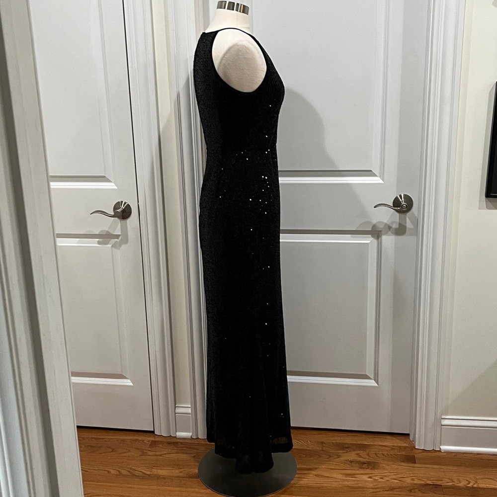 New! Eliza J Black Sequin Gown‎ Sleeveless Mermaid Dress Cocktail Size 8 - Picture 4 of 16
